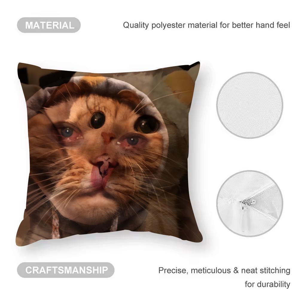 cat Cushion Cover Anti-dustmite Pillowcase Invisible zipper silky short plush Sofa cushion cover