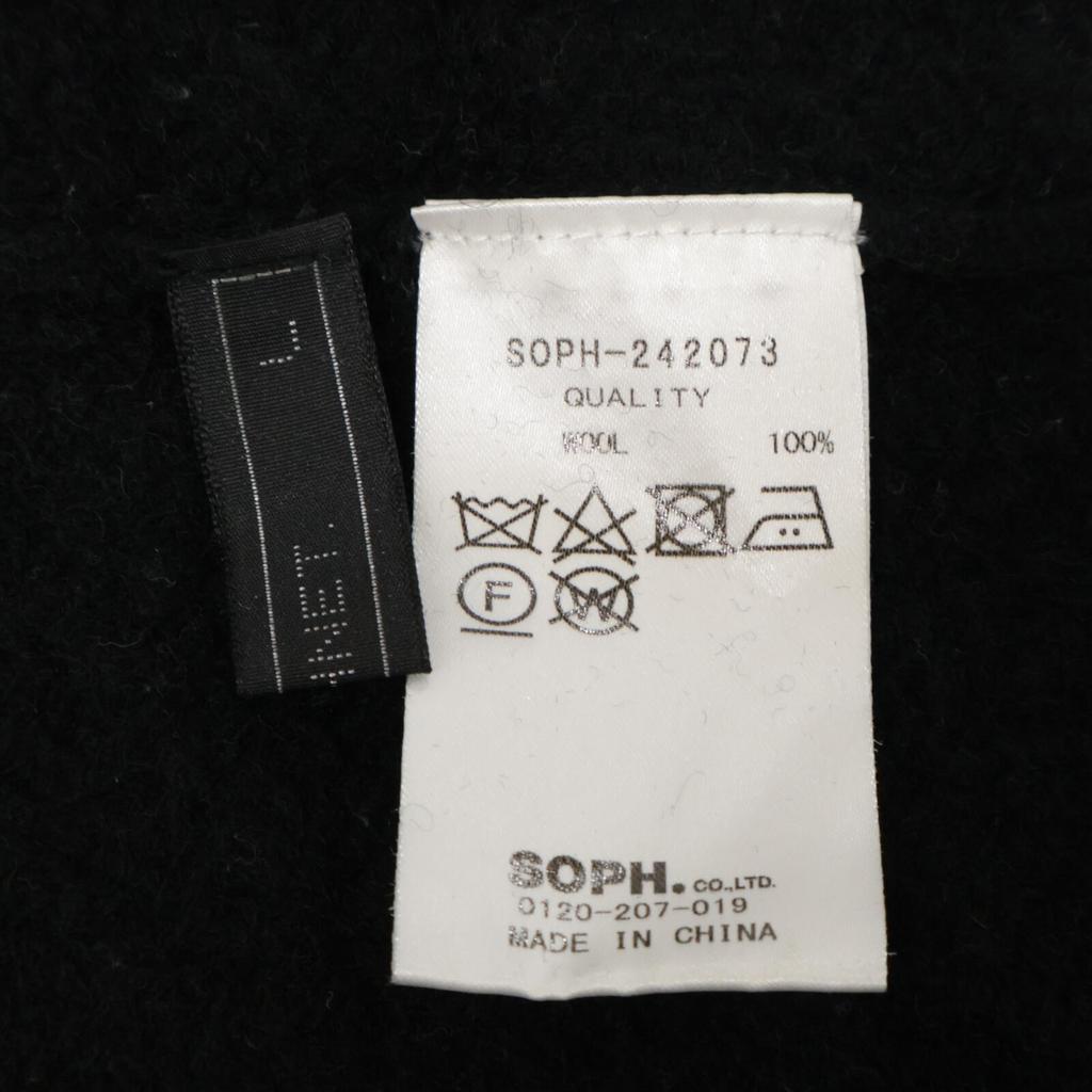 SOPHNET. SOPH-242073 Black Wool Fleece Zip Up Hoodie tops L blackUsed