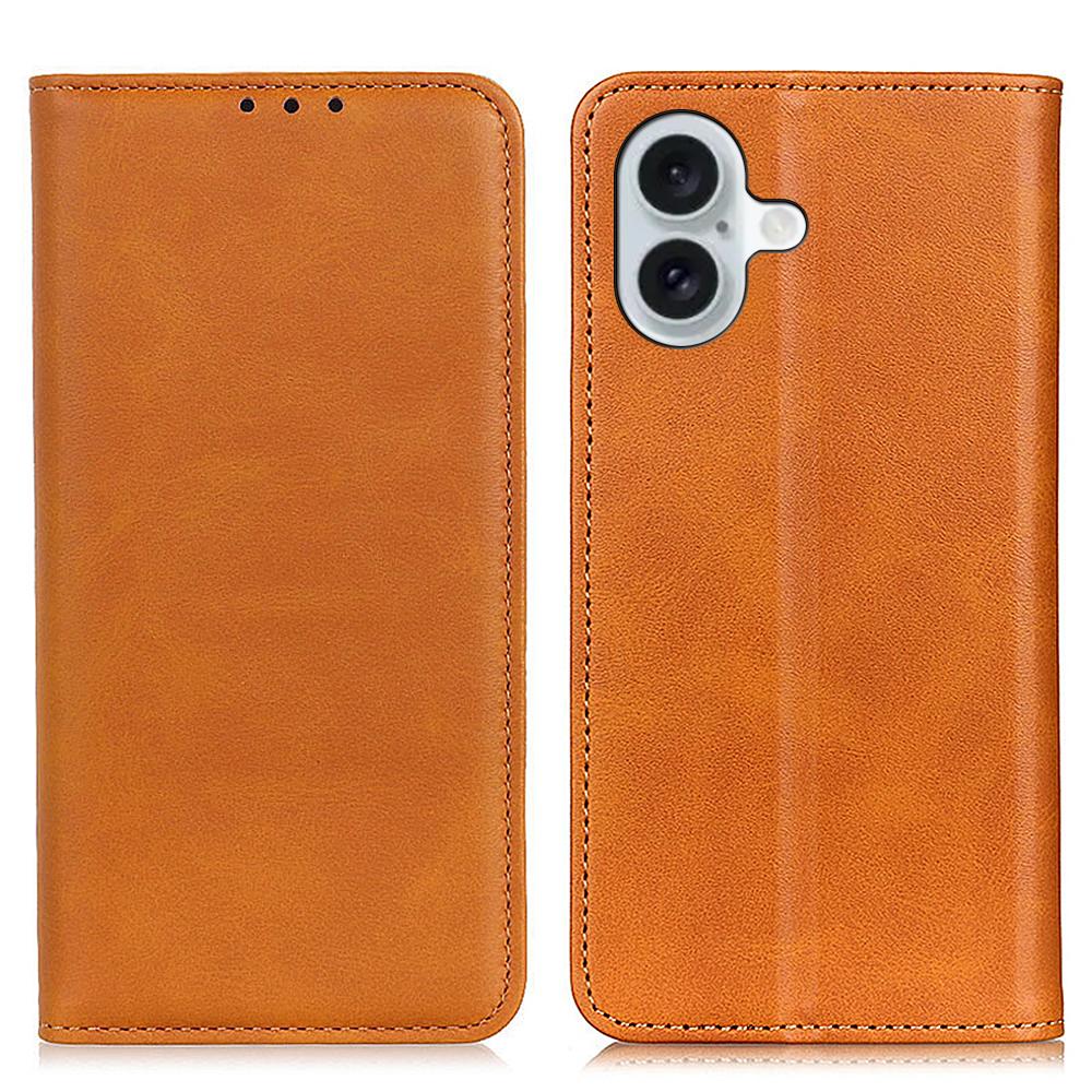 For iPhone 16 Case Magnetic Absorption Split Leather Folio Phone Cover