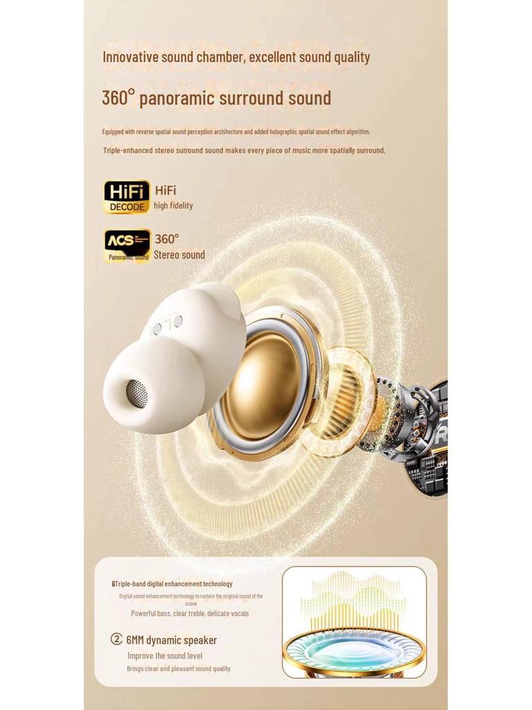 Remax Bluetooth 5.4 Soft In-Ear Sleep Earphones - Compact Wireless TWS Earbuds