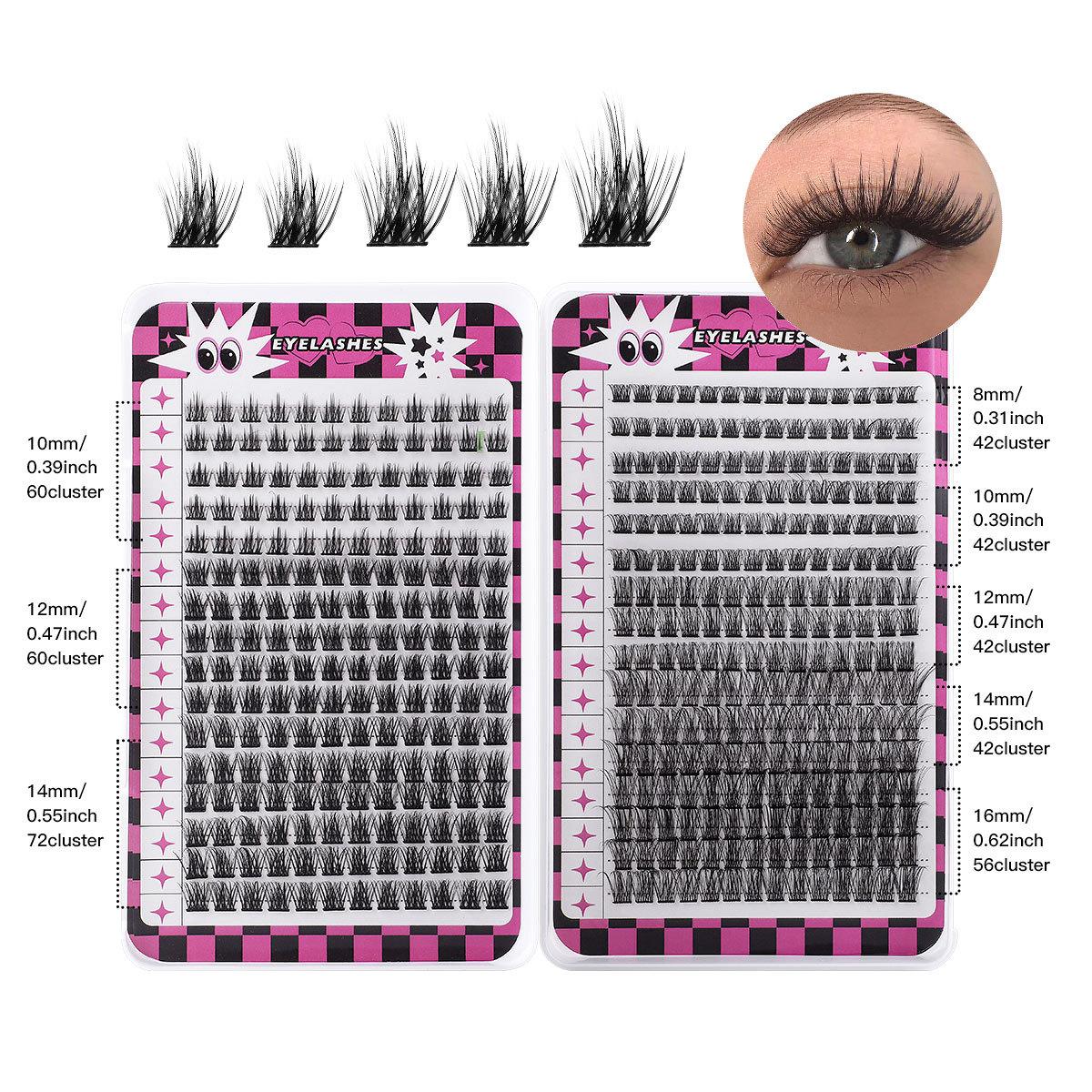 

Книга ресниц пучками для самостоятельного наращивания, Натуральные густые накладные ресницы, D-образные сегментированные ресницы для наращивания