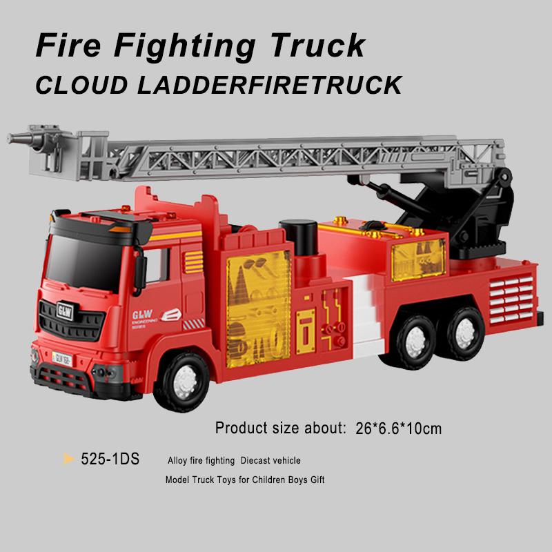 1:40 3 Styles Simulation Light And Sound City Fire Ladder Truck Alloy Fire Rescue Construction Car Vehicle Toys For Children Kid