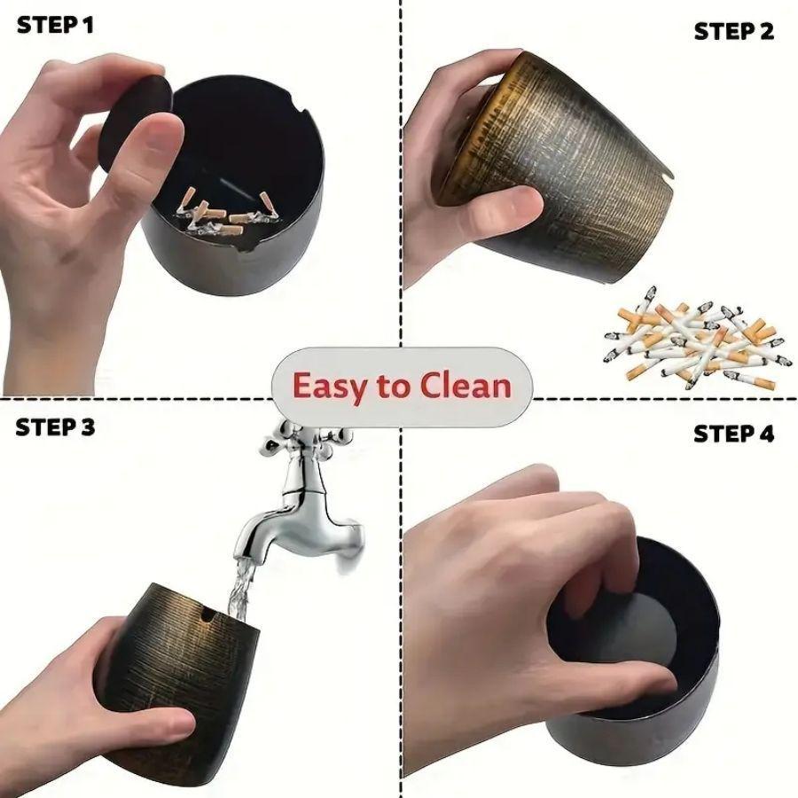 Creative Metal Ashtray with Lid for Bars, KTV, and Cafes