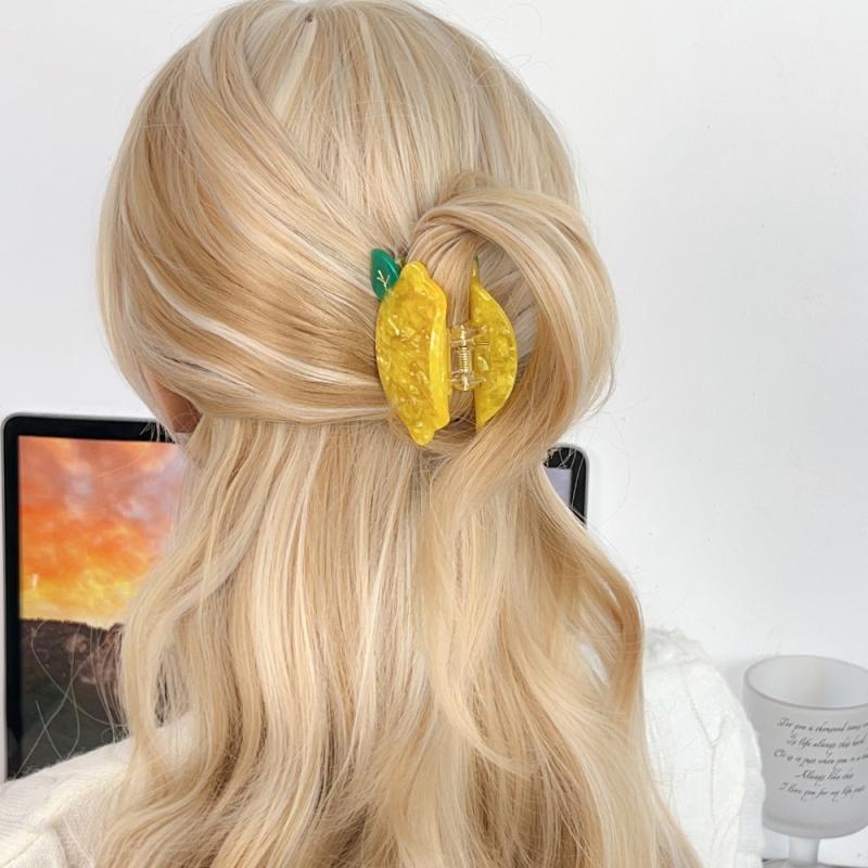 Hair Barrettes Fruit Shape Hair Claw Clips Set Watermelon Strawberry Avocado Accessories Fun Novelty Hair Jewelry For Girls