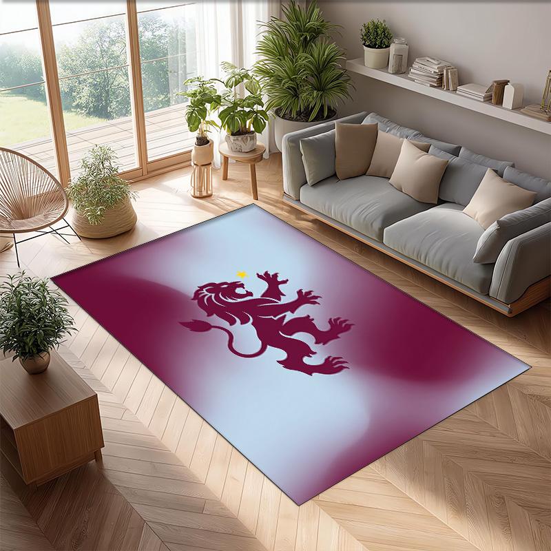 Tappeto in Velluto di Cristallo con Stampa Calcio Aston Villa, Comodo Assorbente d'Acqua Antiscivolo Tappeto per Pavimenti Interni