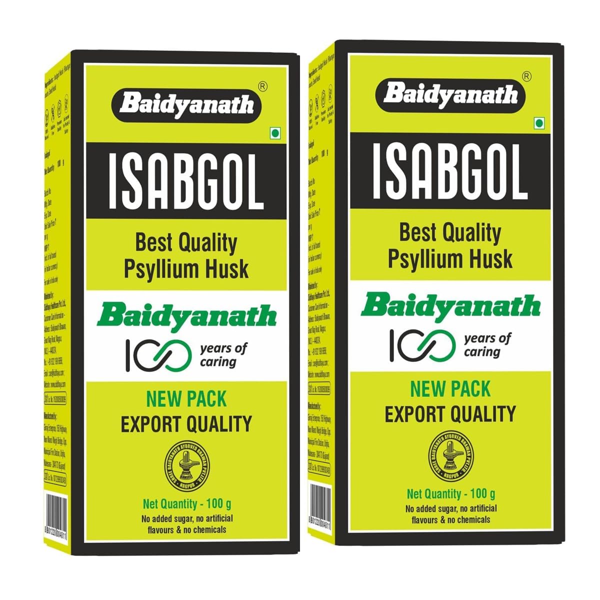 

Baidyanath Asli Ayurved Isabgol Psyllium Husk Powder 100 gm Pack of 2 | Natural Fiber Digestive Support
