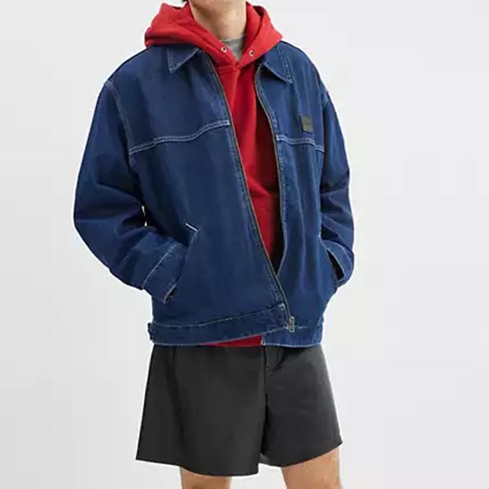 Coach Cotton Denim Work Jacket Men Jackets Blue CY414-COK
