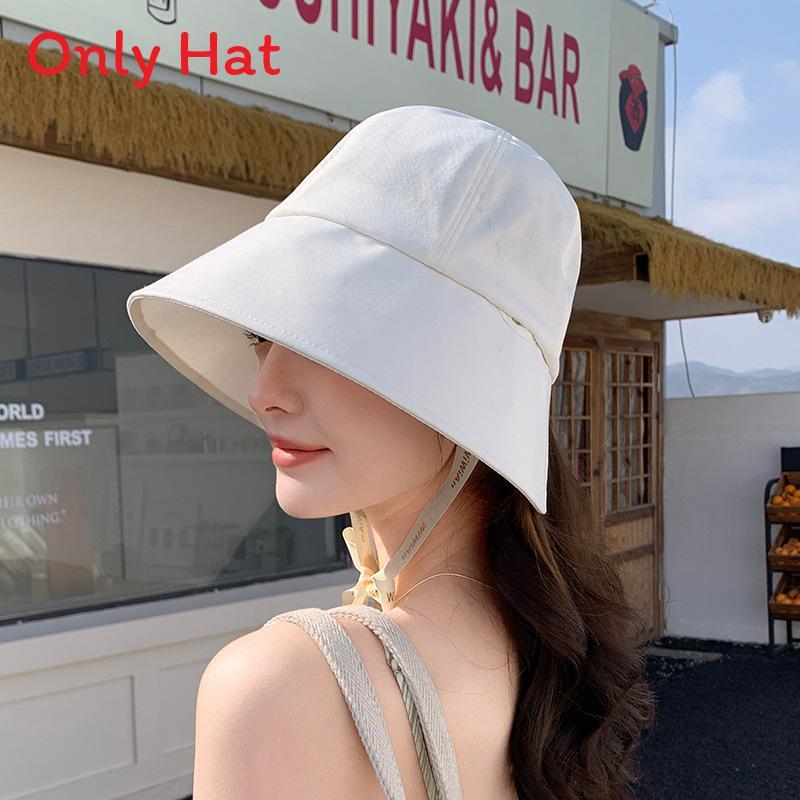 Summer Womens Wide Brim Sun Hat With Adjustable Ties For Face Sun Protection Casual Style