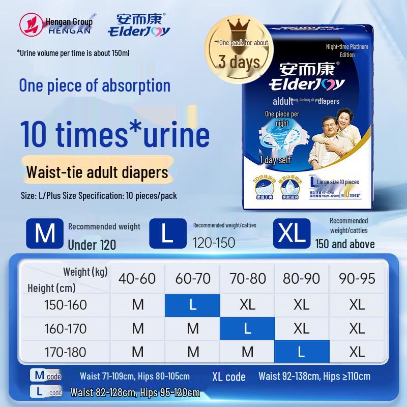 Elderjoy Long-lasting Dry Adult Diapers