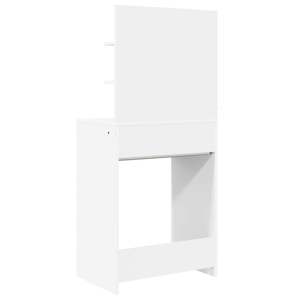 Bedroom Dressing Table with Shelf White 80 x 39.6 x 135 cm
