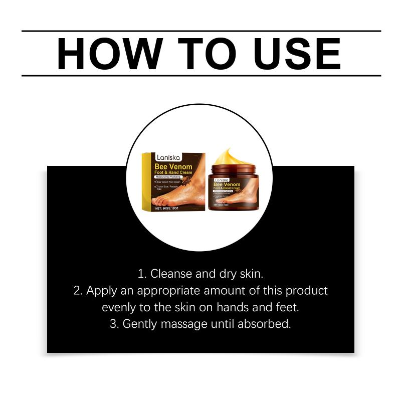 Bee Venom Foot Cream for Cracked Heels Intensive Dead Skin Removal Repairs Dry Rough Feet Foot Odor Fighting