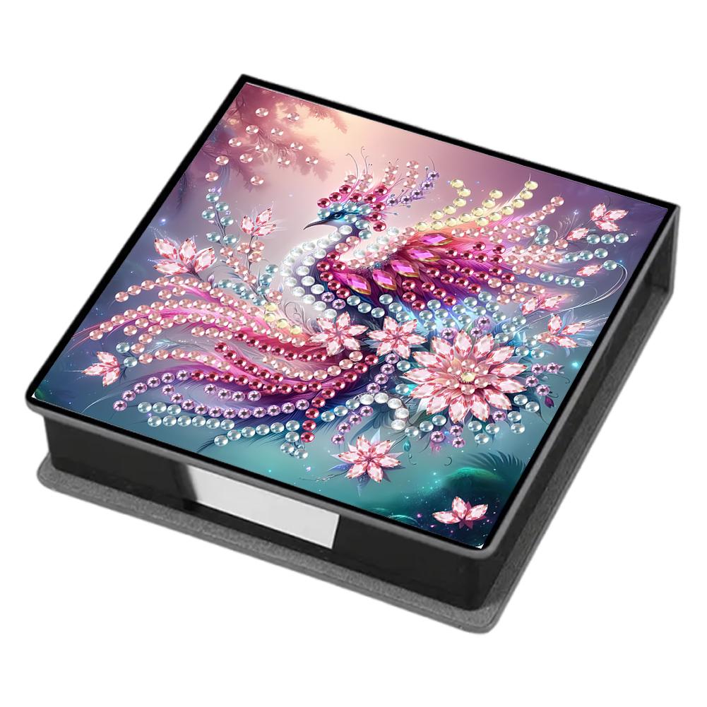 Leather 5D Diamond Painting Kit Note Box with 160 Sheets DIY Diamond Art Note Box for Home Office School Supplies