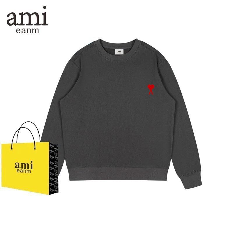 Bluza z kapturem AMI&EANM dla mężczyzn, okrągły dekolt, haftowana - Codzienna, Modna, Długi rękaw na wiosnę i jesień
