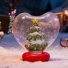 Giant Inflatable Christmas Ball Heart Shape Light Up Holiday Decorations Figurine Inside Holiday Blow Ball With Remote Control