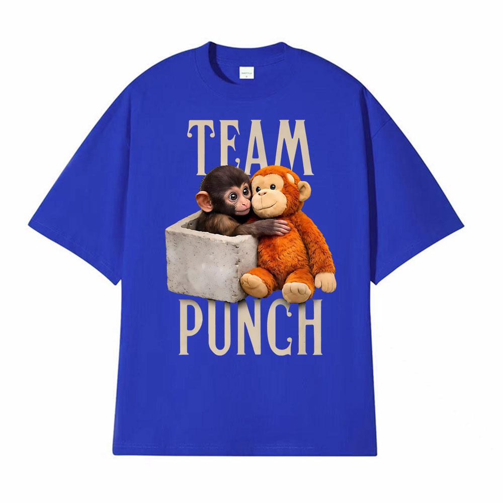 Baby Punch Monkey Lonely Punch Print T Shirts Men Women Clothing Fashion Cotton TShirt High Quality Oversized Tshirt Streetwear