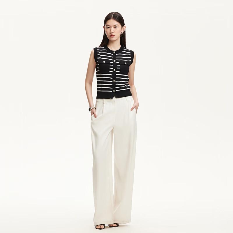 Veromoda Women's Sleeveless Striped Knit Cardigan