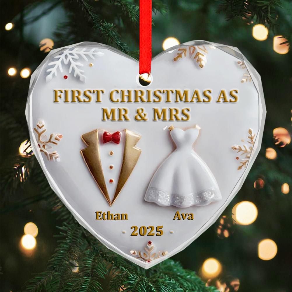 Acrylic Christmas Decorations Couples Crystal Pendant First Married Ornaments Bridal Shower Gifts For Bride Jewelry Accesso X0S4