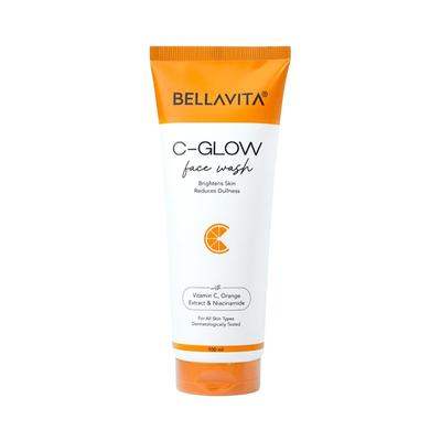 BELLAVITA C-Glow Vitamin C Face Wash with CICA & Green Tea | Bright & Glowing Skin | Reducing Dullness | All Skin Types | pH Balanced | Brightening