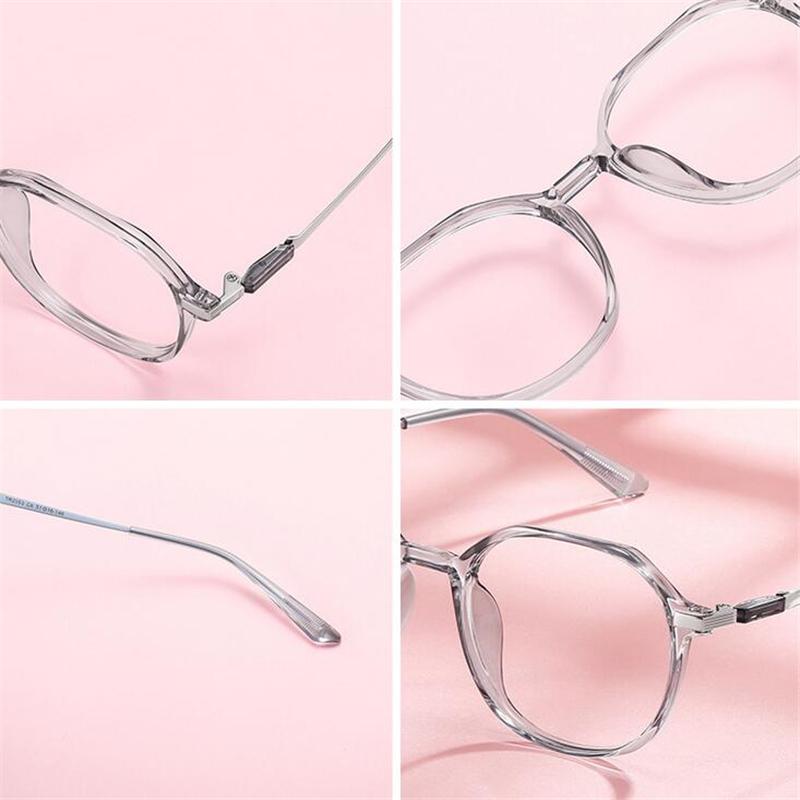 Transparent Gray Polygon Nearsighted Glasses Women Men  Oval Short-Sight Eyewear Prescription Spectacles 0 -1.0 -1.5 To -6.0