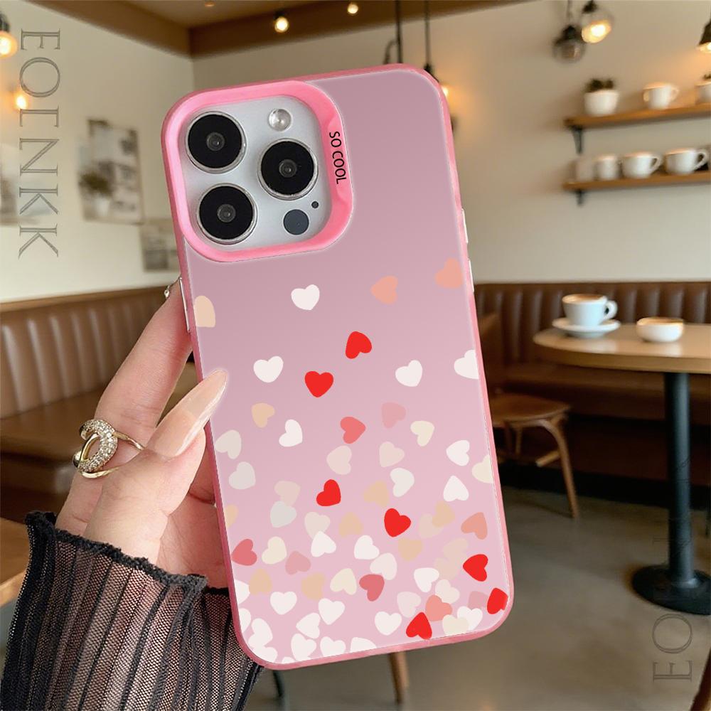 Falling Hearts Shockproof Phone Case for Iphone 16 15 14 13 12 11 Pro Max/Mini Anti-Scratch Premium Hard Cover
