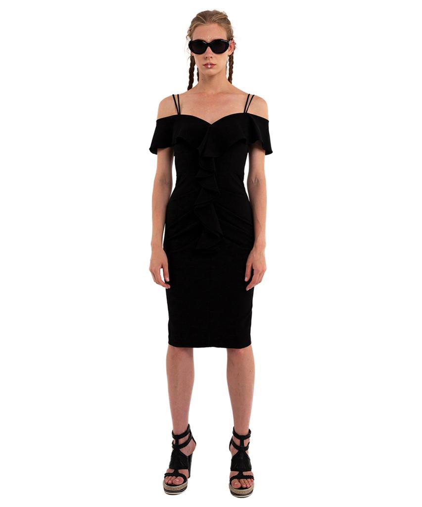 GREEDILOUS Black Ruffle Dress
