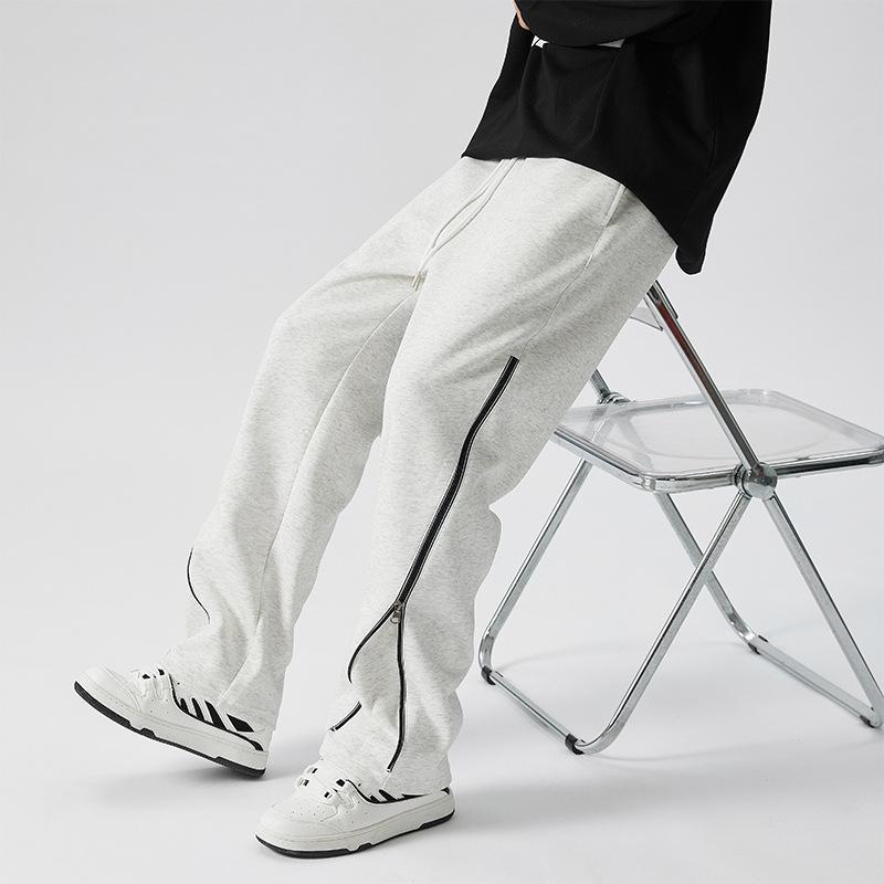 Pants Men's Spring and Autumn New Straight Casual Men's Loose Wide-leg Pants Solid Color Sports Versatile Casual Simple Trousers