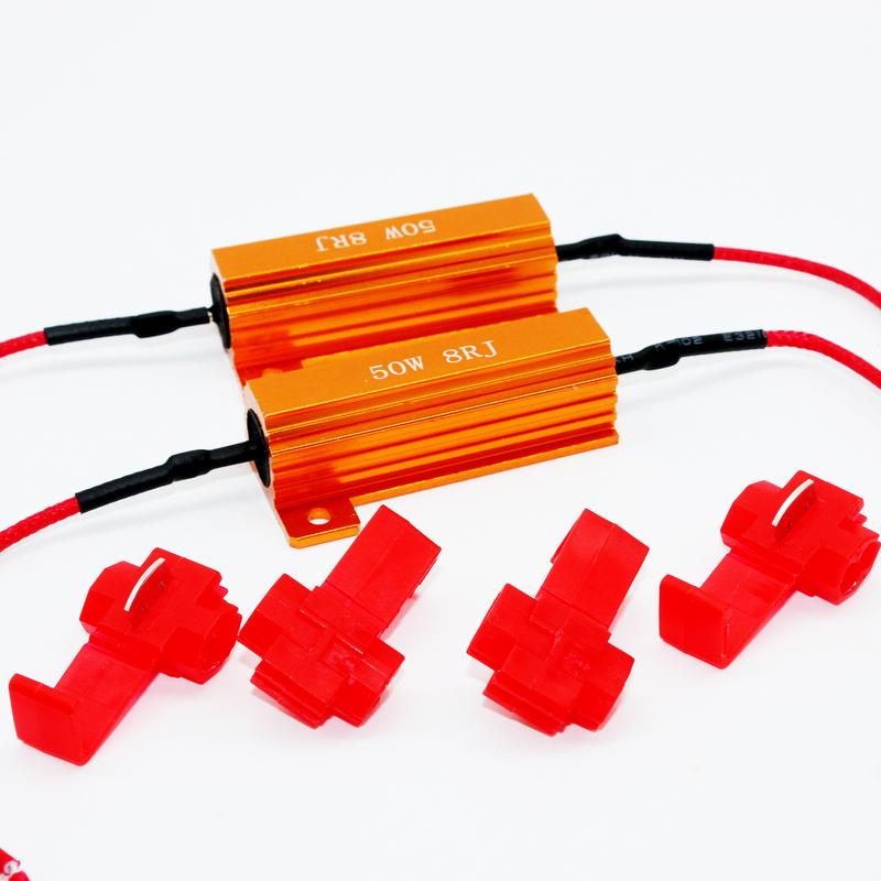 2PCS 4PCS 6PCS LED Load Resistor 50W 8RJ 8ohm Power Metal Shell Case Wirewound Resistor LED Decoder or Brake Turn Signal Light