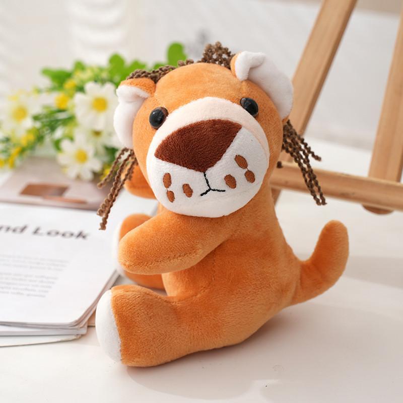 Cute Jungle Animal Plush Keychain Adorable Cartoon Backpack Accessory Stuffed Toy