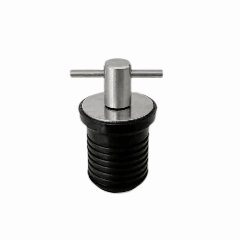 T-Handle Boat Drain Plug Brass/Stainless Steel Handle Twist -Turn Marine Rubber Plugs Seal Design Lightweight