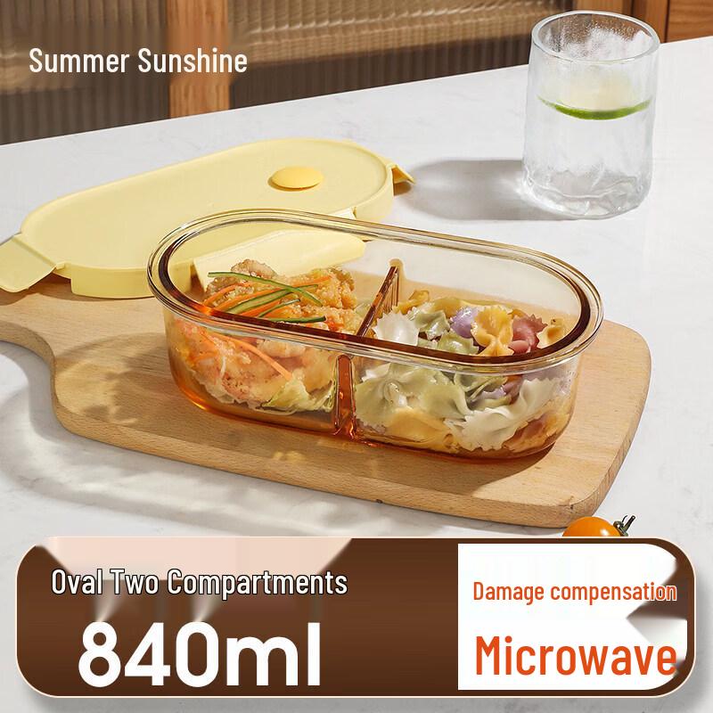 Glass Divided Microwave-Safe Lunch Box