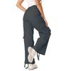Women's Wide-leg, High-waisted, Multi-pocket, Loose-fitting Straight-leg Cargo Trousers