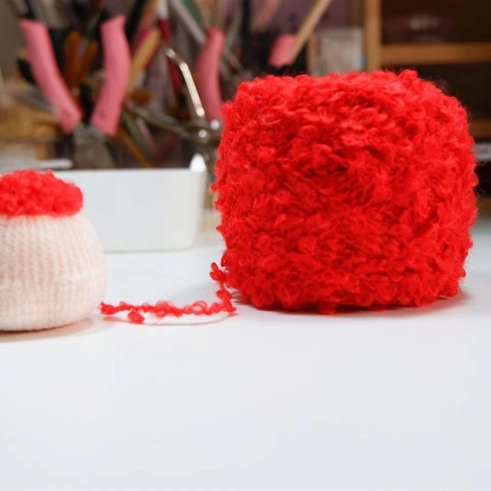 Hand-Knitted Wool Loop Yarn for Doll Hair, DIY Projects, and Scarf/Hat Knitting