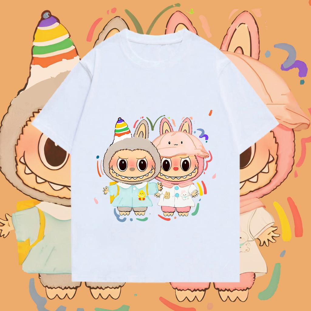 LABUBU 3D-Druck T-Shirt Mode Lockerer Stil Kurzärmlig Jungen- oder Mädchenkleidung