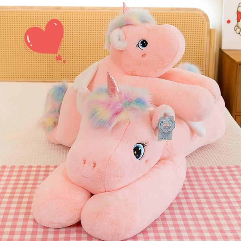 Stuffed Unicorn Plush Animal With Pp Cotton Filling For Kids Girls Decor Bedroom