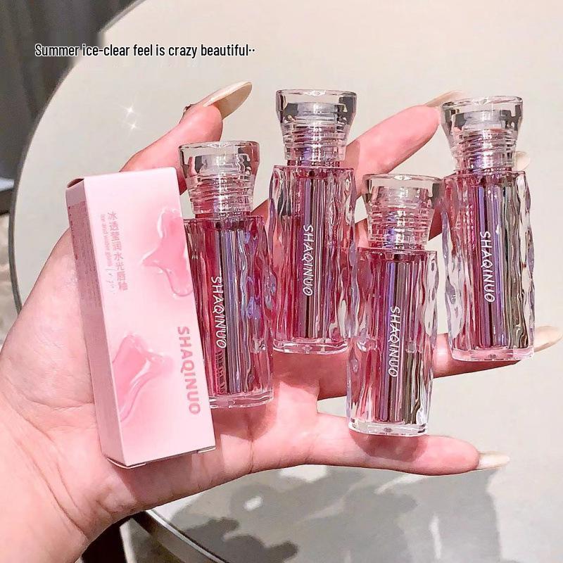 SHAQINUO Moisturizing Water-Gloss Lip Glaze: Translucent, Long-Lasting, Youthful Low Saturation Lipstick.