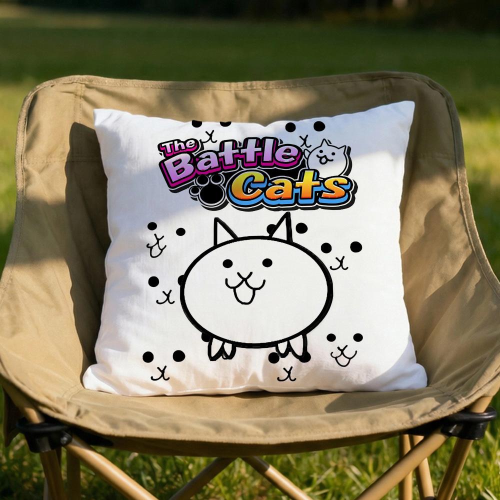 The BBattle Cats Cushion Cover Soft Reversible  Durable Pillow Cover  MultiScene Use for Home  Car Daily Comfort