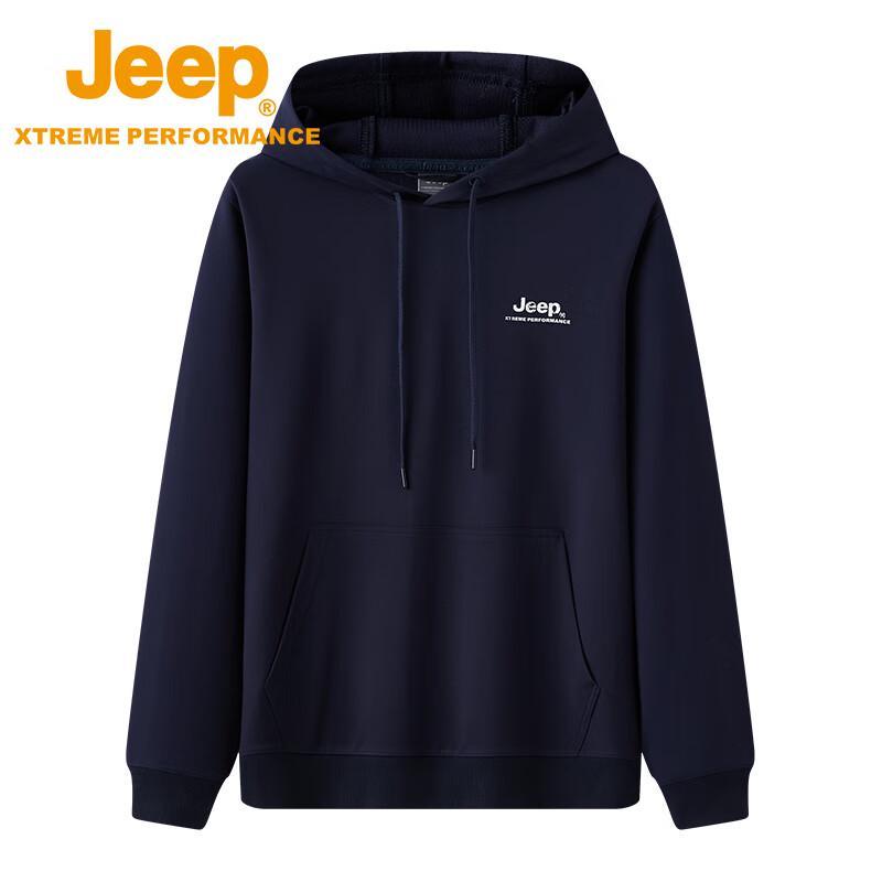 Jeep Men's Fleece-Lined Hooded Long Sleeve T-Shirt