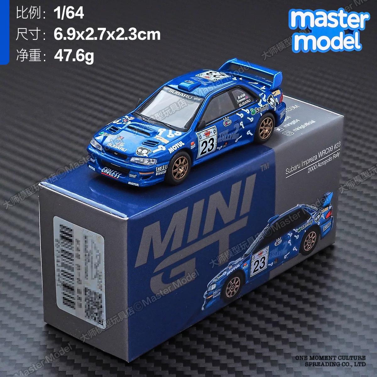 

MINI GT 1:64 Subaru Impreza WRC Ралійний автомобіль 1998 року Монте-Карло 3-тє місце № 3 Синій Металевий колекційний модельний автомобіль для автолюбителів