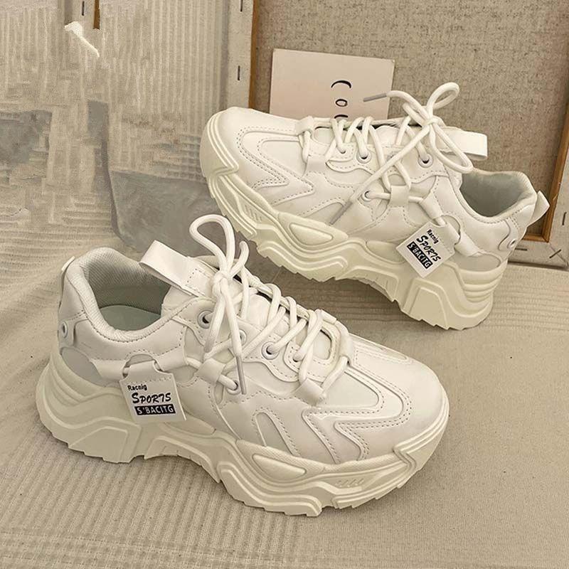 High Quality Leather Women's Casual Shoes New Soft Leather Platform Sneakers Autumn Fashion All-match Women's Vulcanized Shoes