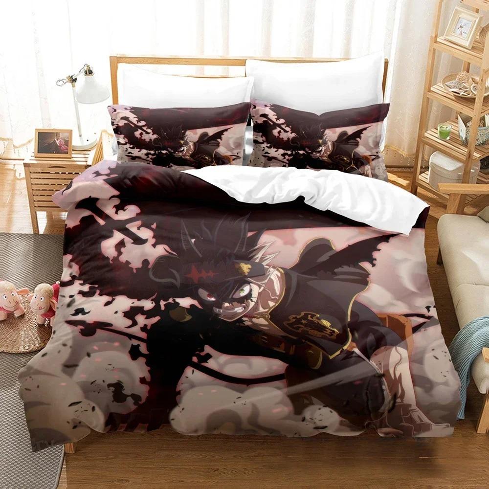Classic Modern Double Twin Full Queen King Quilt New 3D Printed Black Clover Anime Asta Adult Kids Bedclothes