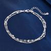 Luxury 925 Sterling Silver Leaf Bracelets For Women Girls Vintage Korean Double Layer Beaded Bracelet Party Fine Jewelry Gifts