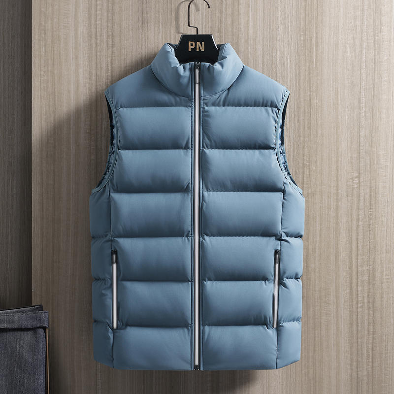 

Мужской зимний хлопковый жилет приталенного кроя, модный, красивый, повседневный, универсальное пальто, мужской теплый жилет-топ 5XL синий
