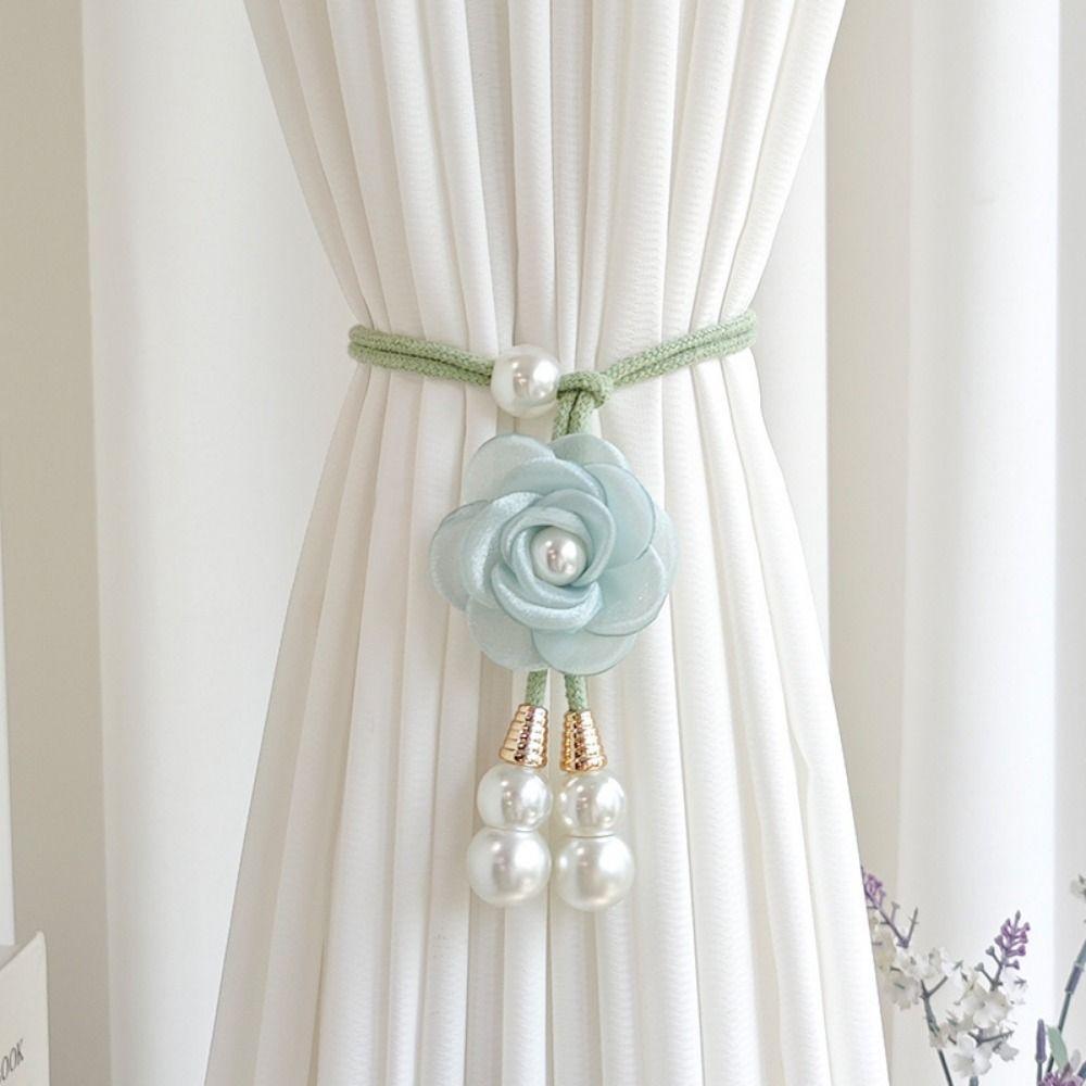 2Pcs Minimalist Floral Curtain Tiebacks Modern Curtain Holdbacks Hanging Ornament