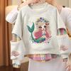 Girls Embroidered Mock Two Piece Sweatshirt for Spring Autumn
