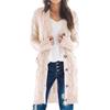 Women's Long-Sleeved Cardigan: Chunky Knit Long Coat