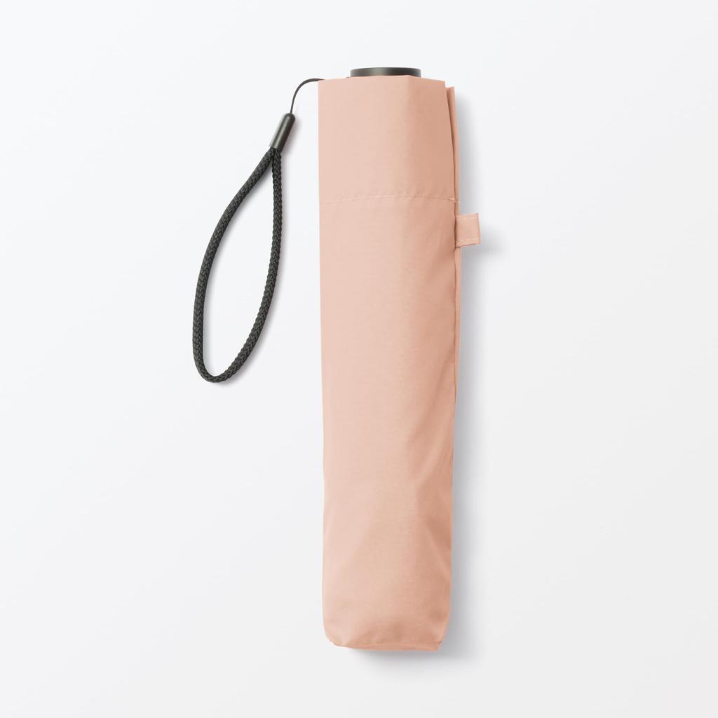 MUJI Lightweight Folding Umbrella for Sun and Unisex Light 50cm Rib Length Rain, Adult, DEA03A5A, Pink,