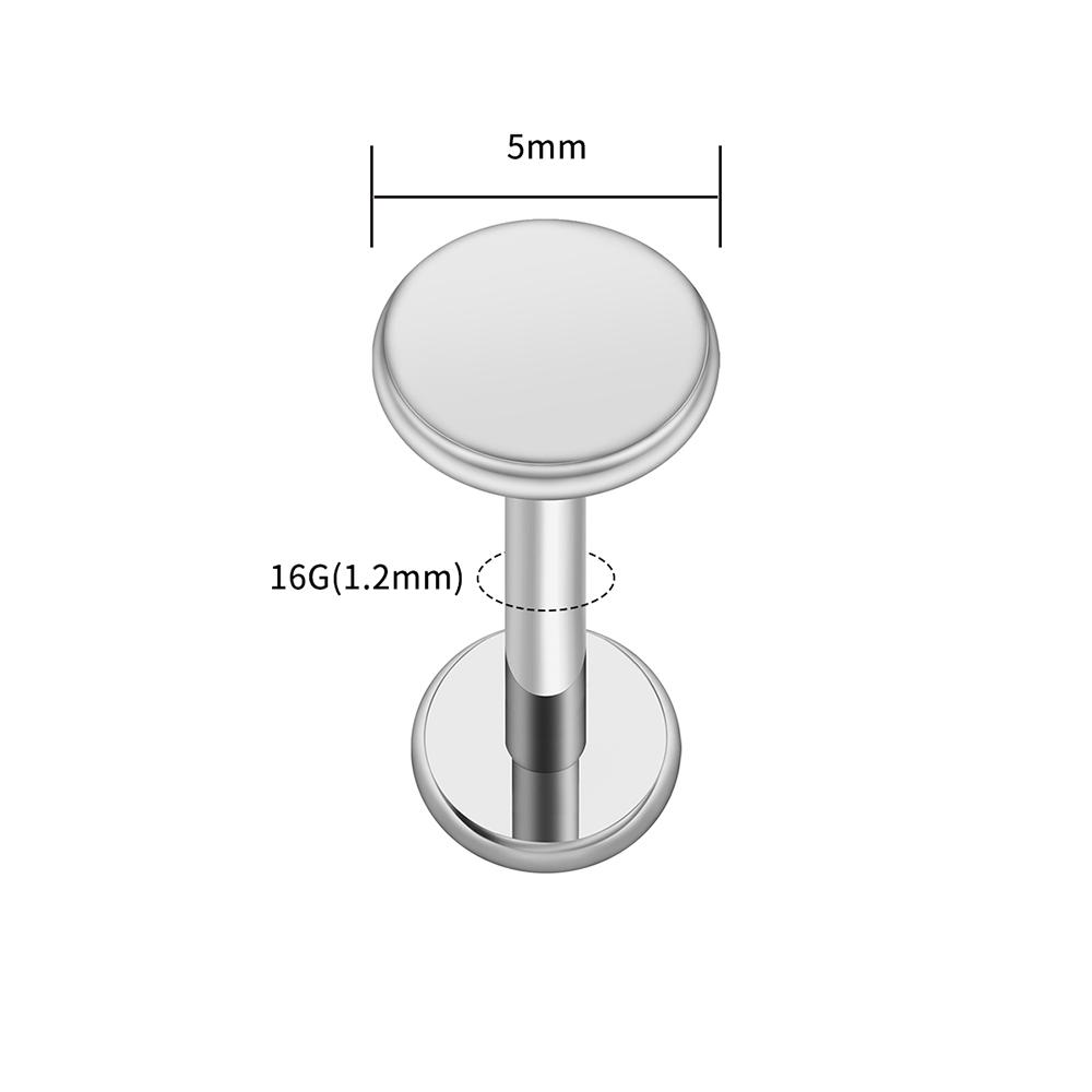 Right Grand ASTM F136 Titanium Circle Dot Flat Disc Stud Earring 16G Round Disc Cartilage Helix Tragus Earlobe Nose Stud Jewelry