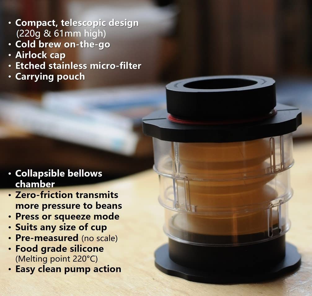 Cafflano Coffee Maker French Press with Storage Case Portable Fine Powder Filter Red 10.8×12cm Compact P100-RD