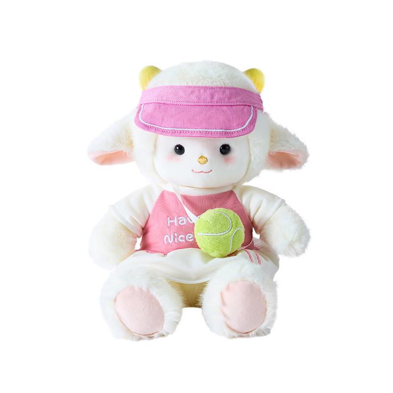 Love Sports Sheep Plush Toy With Soft Short Pile For Kids Room Decor And Comfort