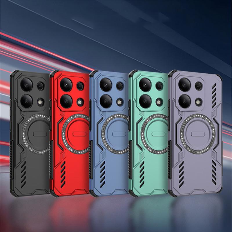 For Xiaomi Redmi Note 13 4G Case Redmi Note 13 Cover Heat Dissipation Magnetic Wireless Charging Protective Phone Cases Note 13